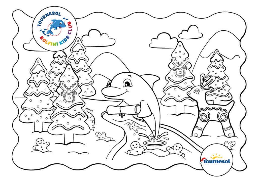 Ausmalbild eines Delfins