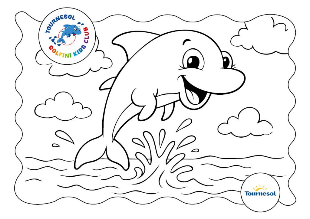 Ausmalbild eines Delfins