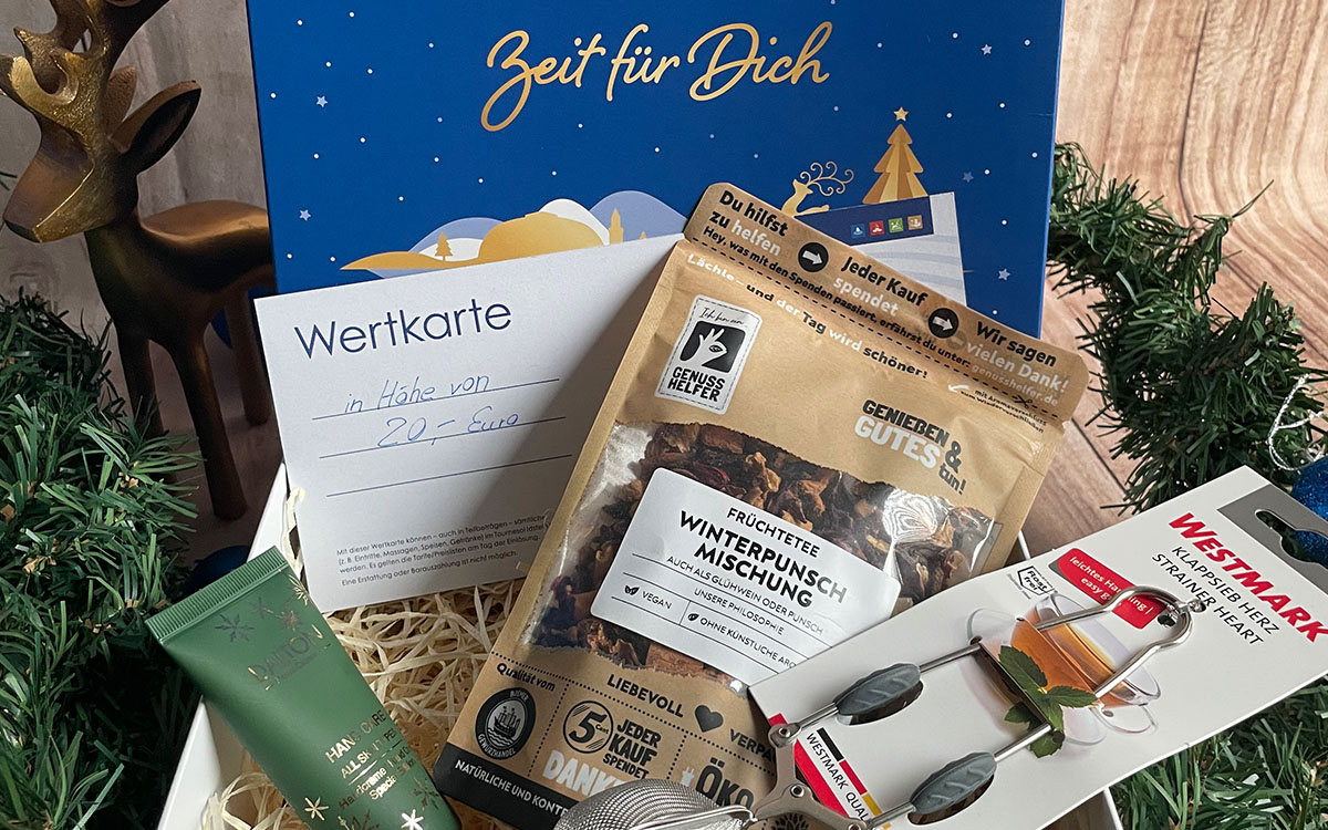 Geschenkbox mit verschiedenen Produkten