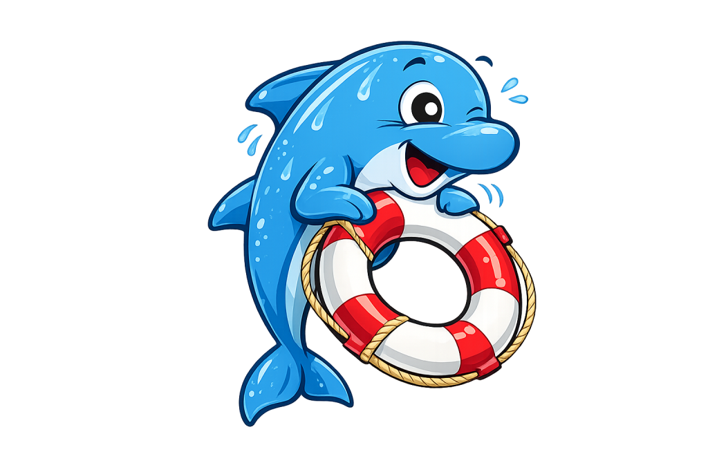 Delfin mit Rettungsring
