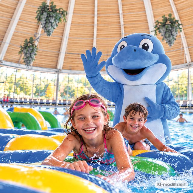 Kinder auf dem Wasserparcours
